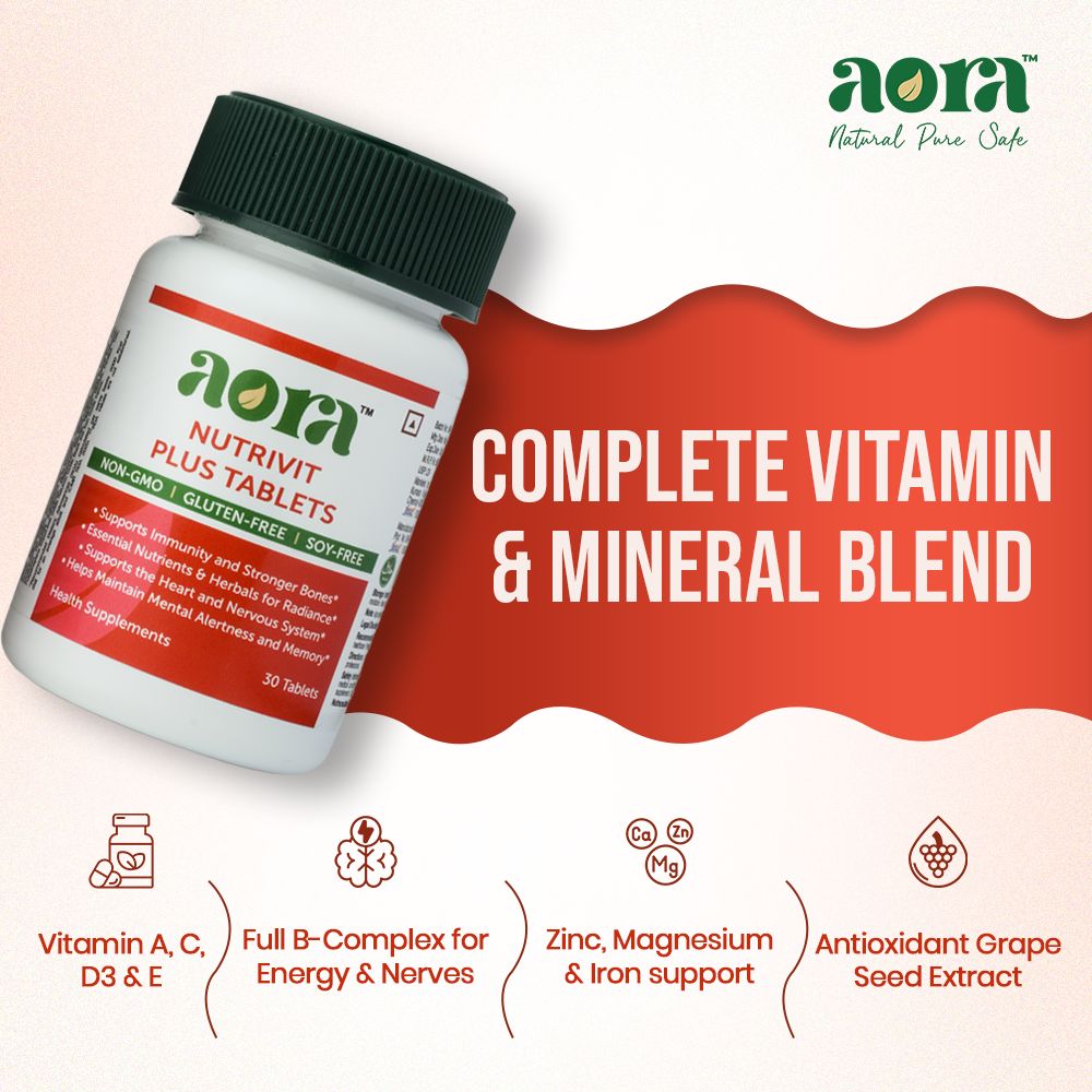 Aora Nutrivit Plus multivitamin tablets for energy and immunity