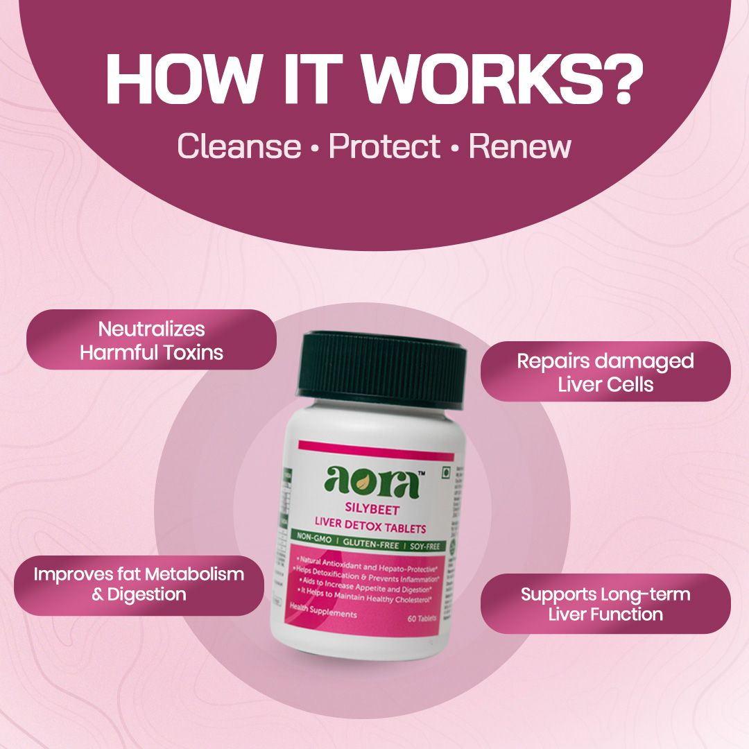 Aora Silybeet liver detox tablets for liver function support
