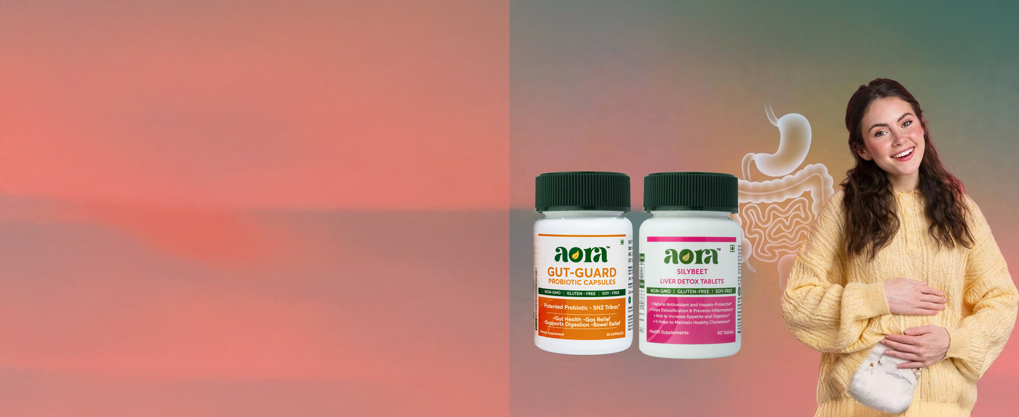 Aora Gut-Liver Health Reset Pack gut health supplements for digestion support